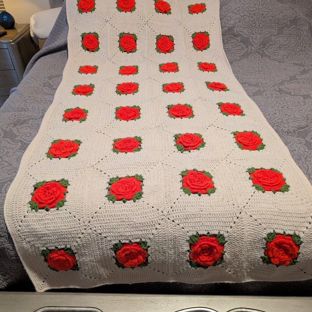 Vintage Crocheted Throw